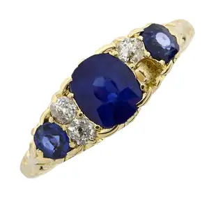 Victorian 18ct gold sapphire and diamond ring