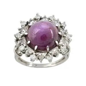 18ct gold star ruby and diamond cluster ring