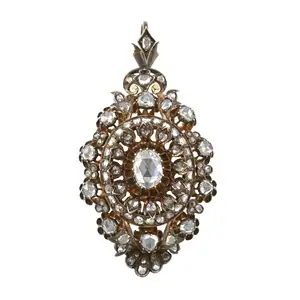 19th century foil back rose-cut diamond pendant