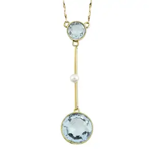 Early 20th century aquamarine necklace