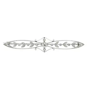 Edwardian platinum diamond bar brooch