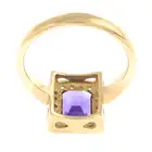9ct gold amethyst diamond ring
