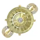 9ct gold citrine & diamond dress ring