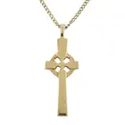9ct gold cross pendant, with curb-link chain
