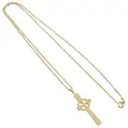 9ct gold cross pendant, with curb-link chain