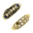 Two Victorian gold gem-set rings