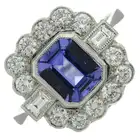 Tanzanite & diamond cluster ring
