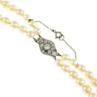Cultured pearl & diamond two-row necklace 