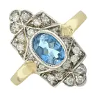 9ct gold topaz & diamond ring