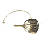 Early 20th century ruby & diamond uchiwa fan brooch