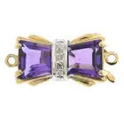 Amethyst & diamond bow clasp