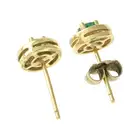 18ct gold emerald & diamond cluster earrings