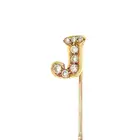 Diamond 'J' initial stickpin