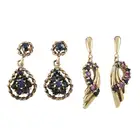 Two pairs of 9ct gold gem-set earrings