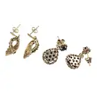 Two pairs of 9ct gold gem-set earrings