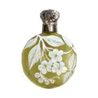 Victorian yellow cameo circular scent bottle 