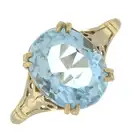 9ct gold aquamarine single-stone ring