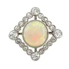 Edwardian 18ct gold opal and diamond ring