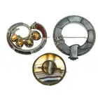 Three Scottish agate brooches