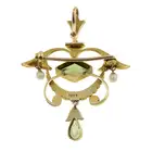 Early 20th century peridot & split pearl brooch