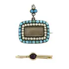 Two gem-set brooches