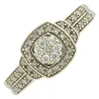 9ct gold diamond cluster dress ring