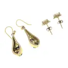 Two pairs of gem earrings