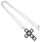 Diamond and black gem cross pendant, with chain