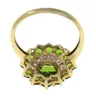 9ct gold diopside & garnet cluster ring