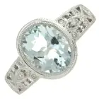 Aquamarine & diamond dress ring
