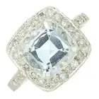 Aquamarine & diamond dress ring