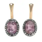 Foil-backed topaz & diamond dress studs