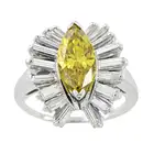 'Yellow' diamond and diamond dress ring 