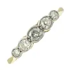 Mid 20th century diamond five-stone ring