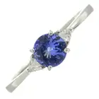 Platinum tanzanite & diamond ring