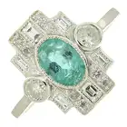 Emerald & diamond dress ring