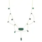 Victorian 15ct gold malachite fringe necklace