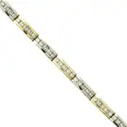 14ct gold diamond bicolour line bracelet 