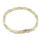 14ct gold diamond bicolour line bracelet 