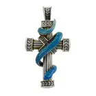 Silver enamel snake cross pendant, by Theo Fennell