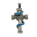 Silver enamel snake cross pendant, by Theo Fennell
