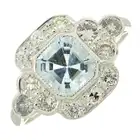 Aquamarine & diamond dress ring