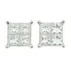 Diamond cluster stud earrings