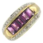 9ct gold garnet & diamond dress ring