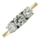 Diamond three-stone ring