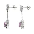 Pink sapphire and diamond cluster earrings