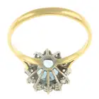 18ct gold aquamarine & diamond ring