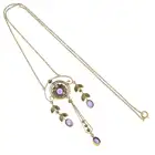 Edwardian gold gem pendant, on integral chain