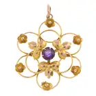 Early 20th century amethyst floral pendant