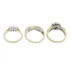 Three 9ct gold diamond rings